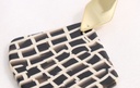 925 Silver Needle Checks Square Resin Earrings