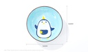 7-inch Cartoon Penguin Plate(Blue)