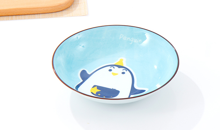 7-inch Cartoon Penguin Plate(Blue)