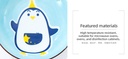 7-inch Cartoon Penguin Plate(Blue)