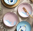 7-inch Cartoon Shark Plate(Pink)