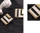 Elegant Shell Artificial Pearl Square Earrings