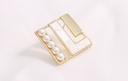 Elegant Shell Artificial Pearl Square Earrings