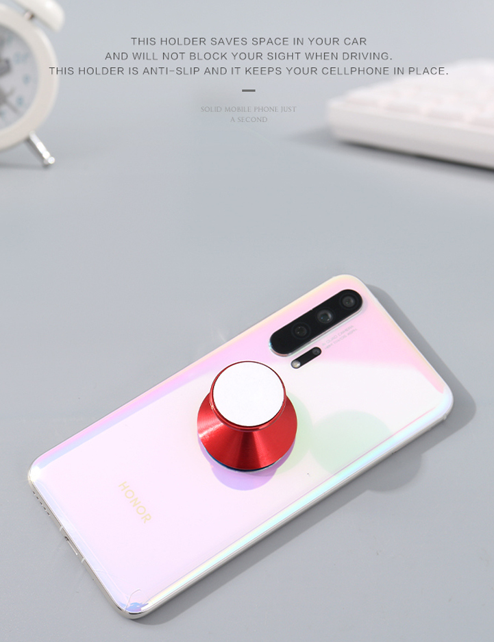373-Fluorescent Magnetic Phone Car Mount (Red)