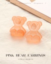 Cute Pink Bear Resin Earrings