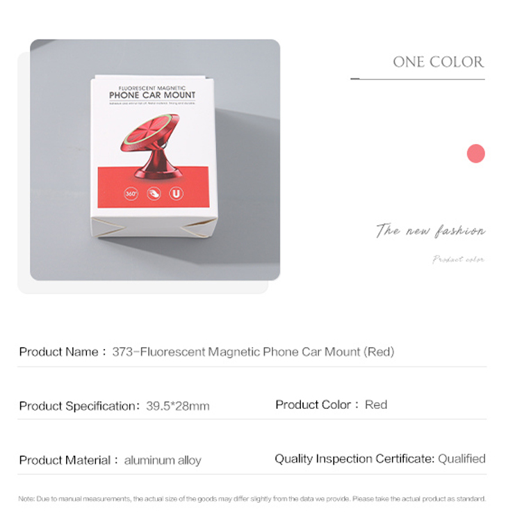 373-Fluorescent Magnetic Phone Car Mount (Red)