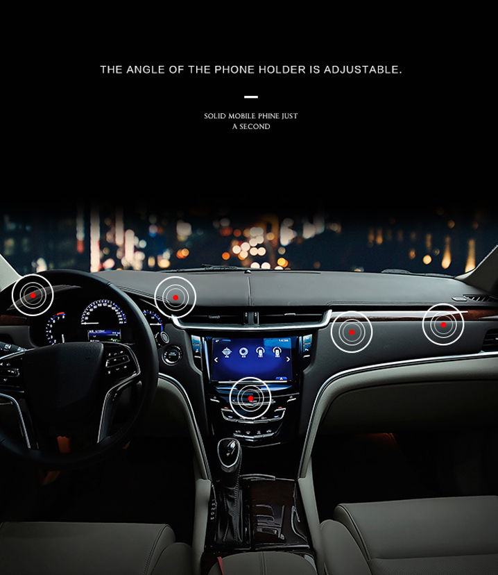 373-Fluorescent Magnetic Phone Car Mount (Black)