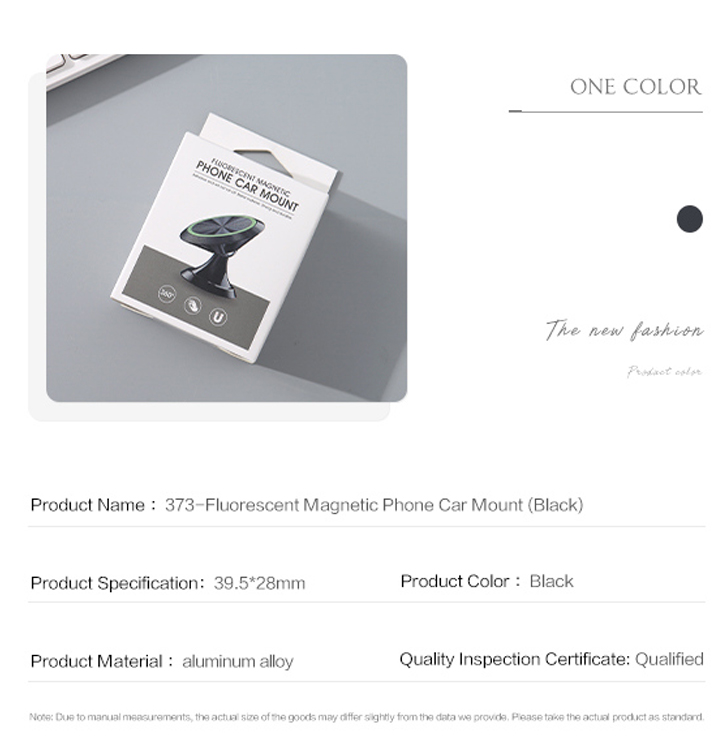 373-Fluorescent Magnetic Phone Car Mount (Black)