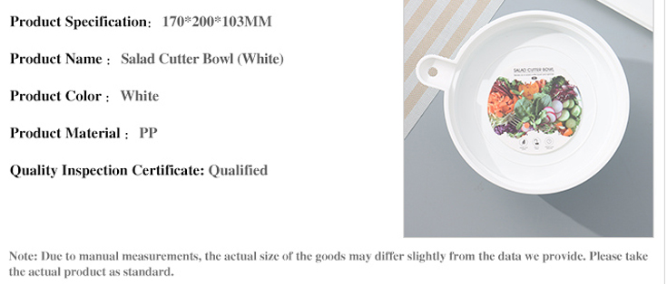 Salad Cutter Bowl (White)