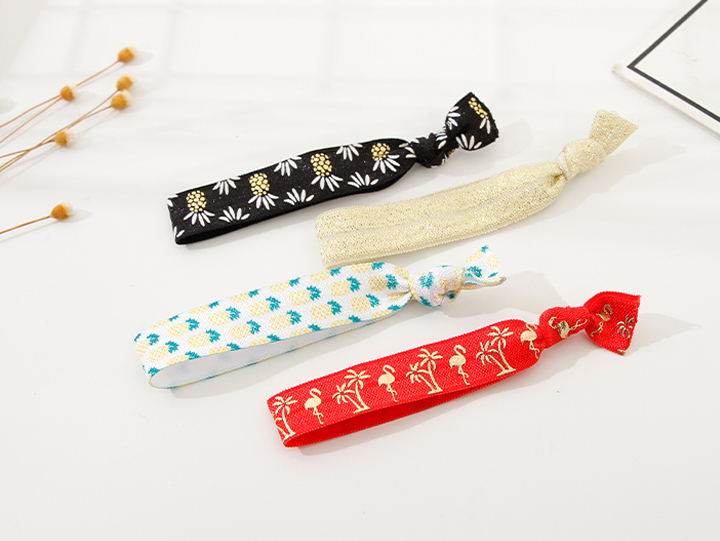 Pineapple Ribbon Hair Ties Set