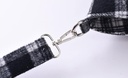 Plaid Handbag Purse with Wooden Handle