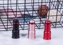 Mini 2.4A Car Charger with Dual USB Port (Red)