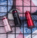 Mini 2.4A Car Charger with Dual USB Port (Red)