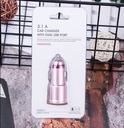 Mini 2.4A Car Charger with Dual USB Port (Gold)