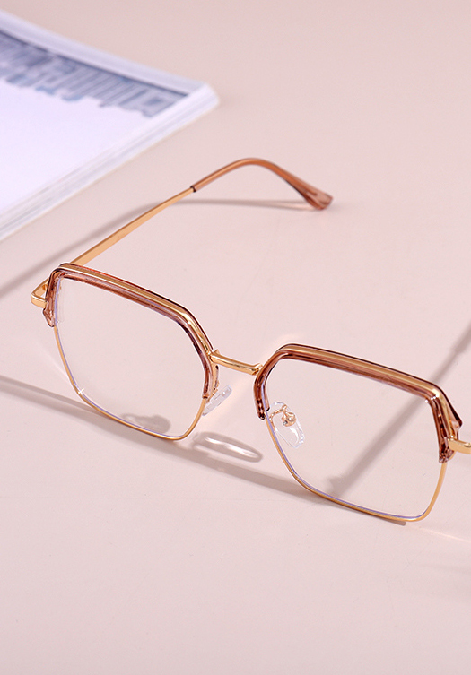 Retro Half Frame Blue Light Blocking Glasses