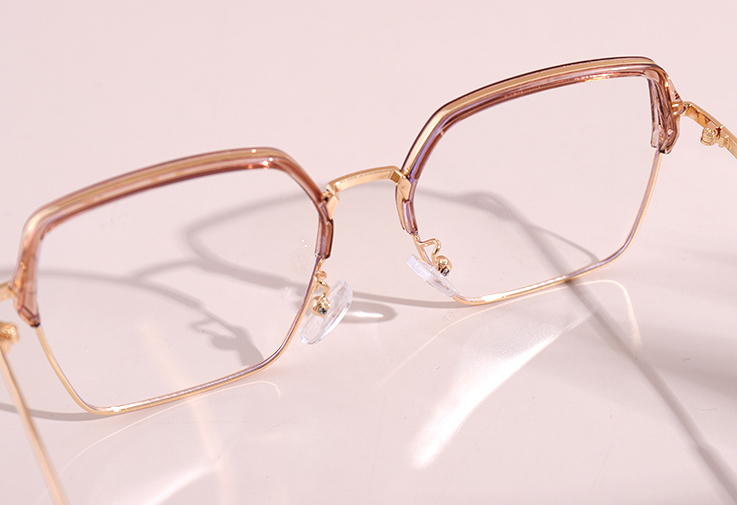Retro Half Frame Blue Light Blocking Glasses