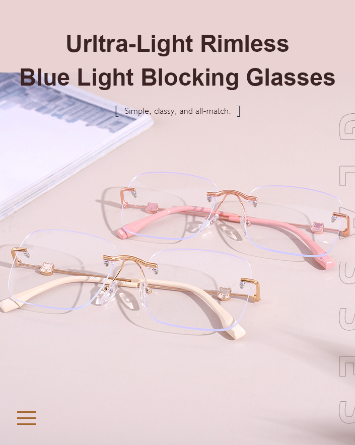 Urltra-Light Rimless Blue Light Blocking Glasses