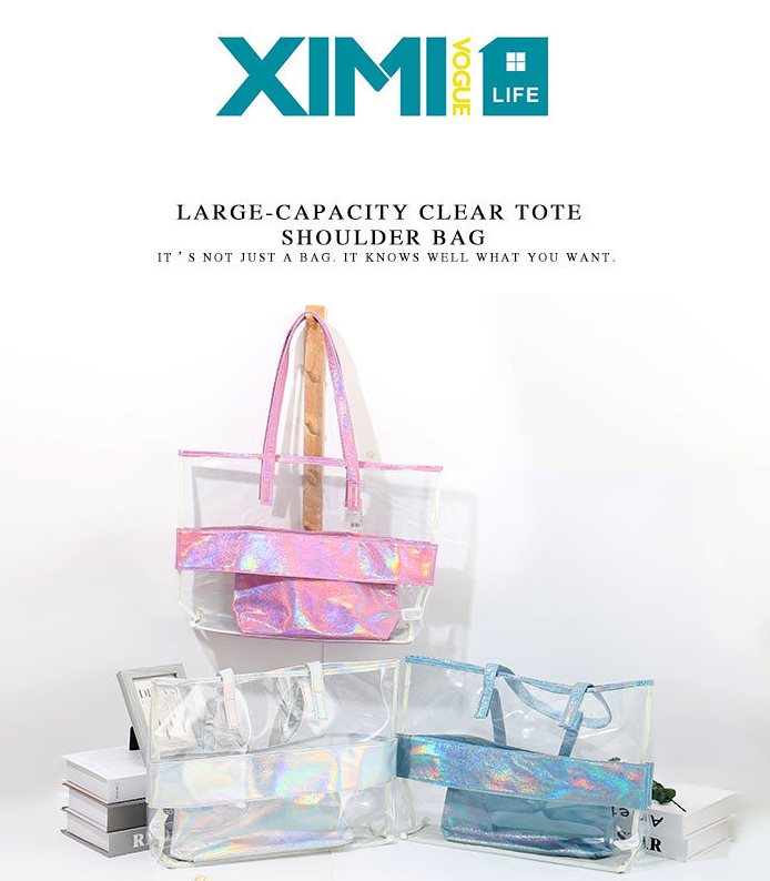 Large-Capacity Clear Tote Shoulder Bag