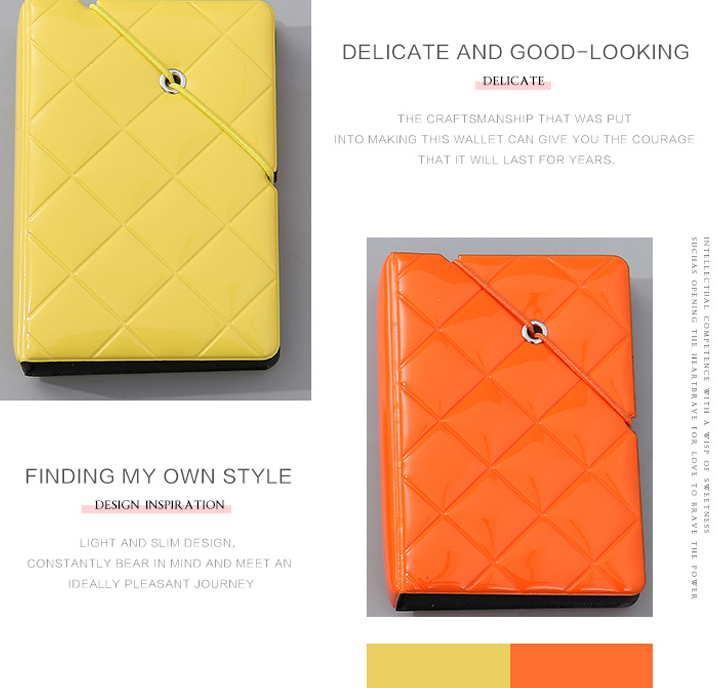 PVC Rhombus Stitching Card Case