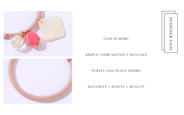 Shell Crystal Charm Hair Tie (1 Pc)
