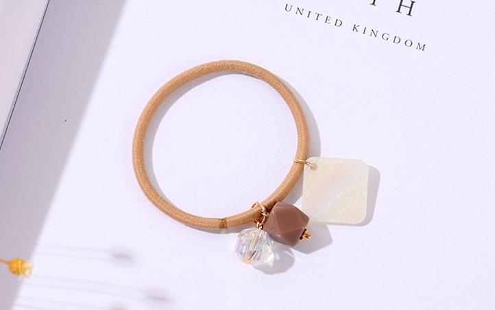 Shell Crystal Charm Hair Tie (1 Pc)