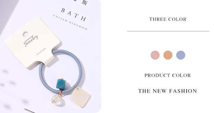 Shell Crystal Charm Hair Tie (1 Pc)