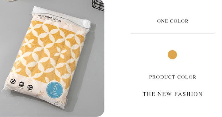 Geometry Pattern Bath Wrap Towel for Adults (Yellow)