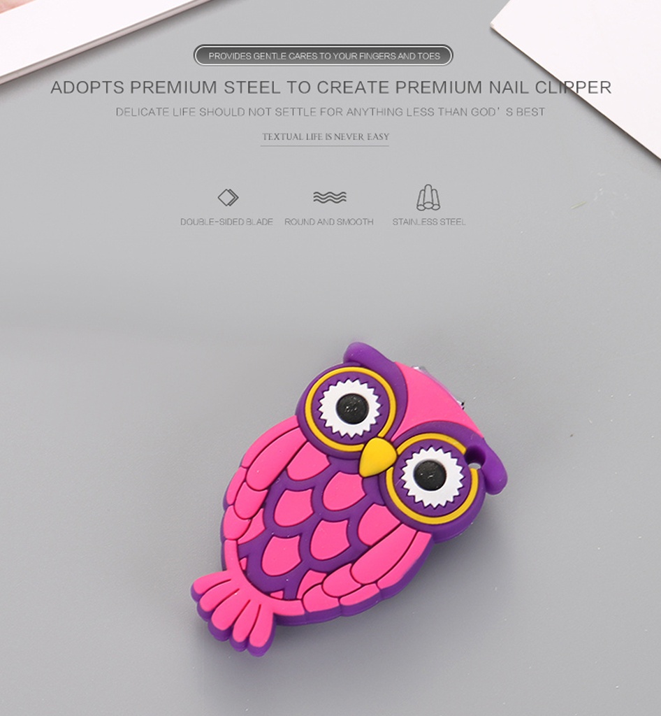 Cartoon Animal Design No-Mess Nail Clippers (Owl)
