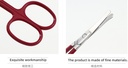 Stainless Steel Beauty Care Scissors (Rounded Tip)(Red)