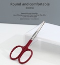 Stainless Steel Beauty Care Scissors (Rounded Tip)(Red)