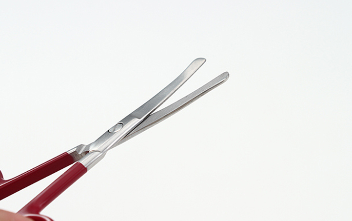 Stainless Steel Beauty Care Scissors (Rounded Tip)(Red)