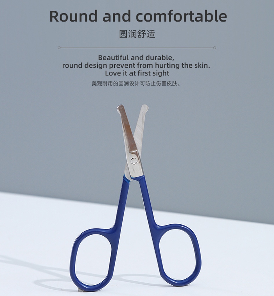 Stainless Steel Beauty Care Scissors (Pointed Tip)(Dark Blue)