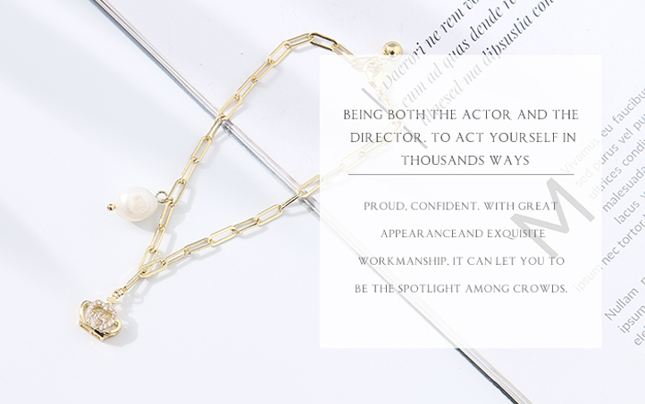 Pearl and Crown Bracelet
