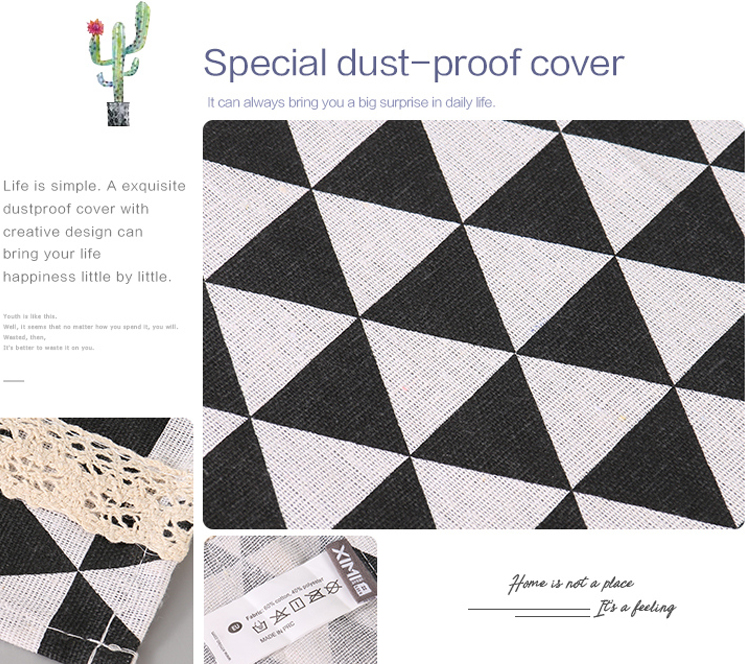 Simple Style Triangle Pattern Dust-Proof Top Cover for Refrigerator (Black&White