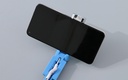Lipstick-Shaped Design Stainless Steel Wired Selfie Stick (Blue)