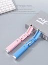 Lipstick-Shaped Design Stainless Steel Wired Selfie Stick (Blue)