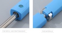Lipstick-Shaped Design Stainless Steel Wired Selfie Stick (Blue)