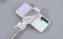 Stainless Steel Wired Selfie Stick With Mirror (Pink)