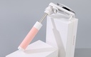 Stainless Steel Wired Selfie Stick With Mirror (Pink)
