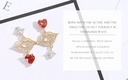 Sweet Kiss Dangle Ear Studs With Silver Pin