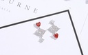 Sweet Kiss Dangle Ear Studs With Silver Pin
