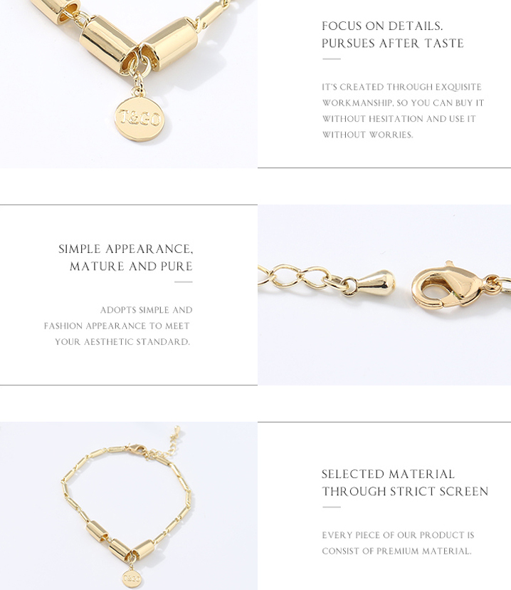 Letter Round Disc Bracelet