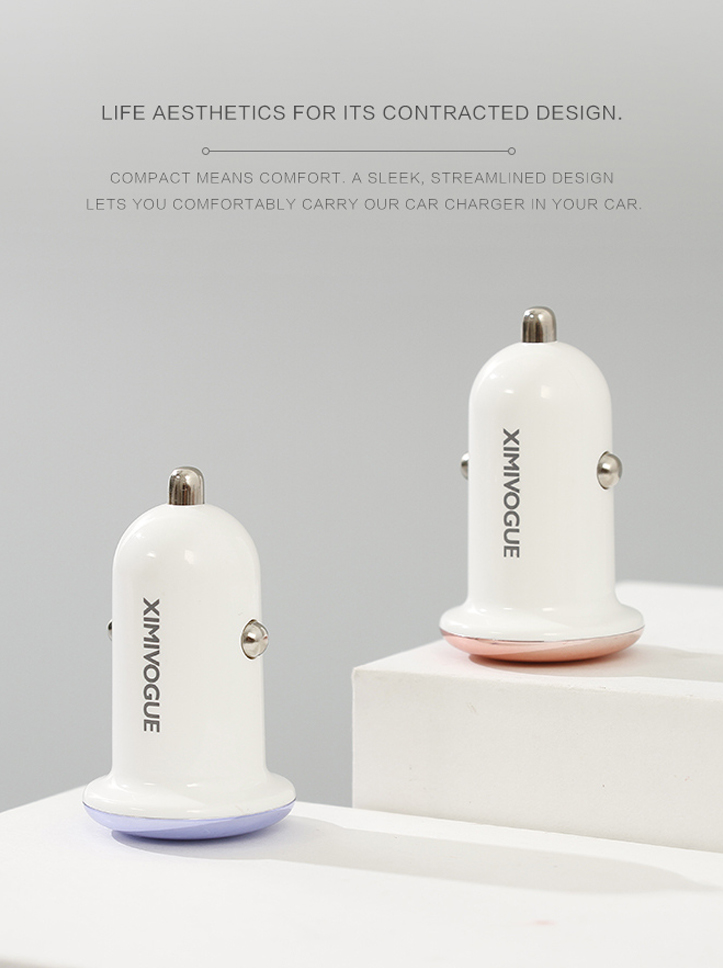 QC3.0 18W Trendy Car Charger (Blue)