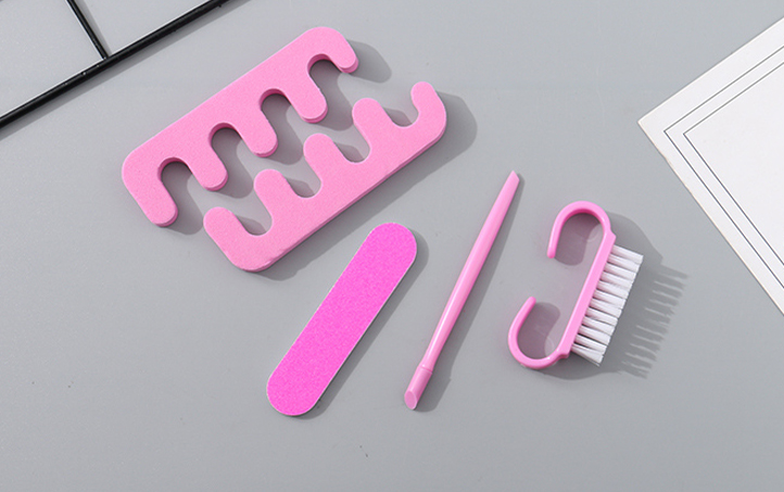 4-Piece Manicure Tool Set with Mesh Storage Pouch