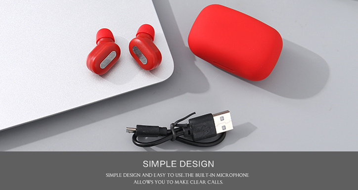 TWS Wireless Earbuds-T52 (Red)