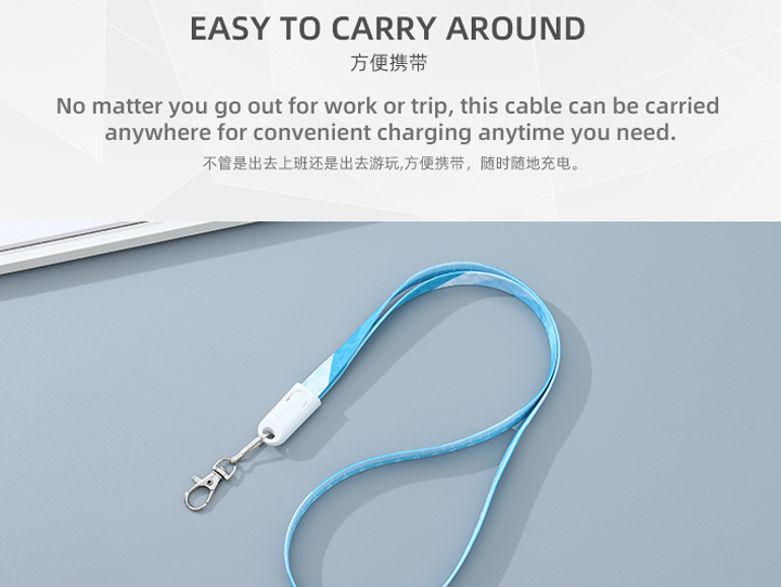 Micro USB Charging Cable Lanyard (Stripes)