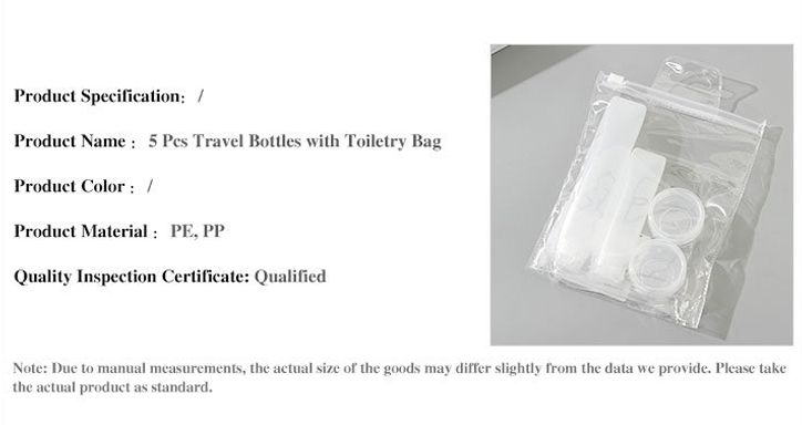 5 Pcs Travel Bottles with Toiletry Bag