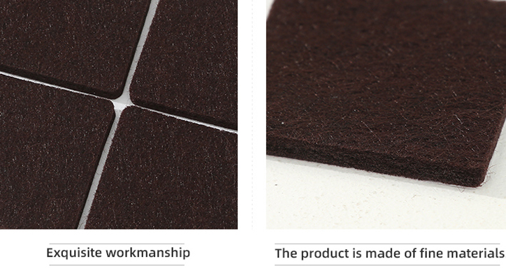 Square Adhesive Felt Pads 12 Pcs/Set (Brown)
