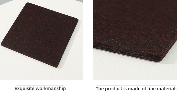 Square Cut Furniture Felt Pads 2 Pcs/Set (Brown)