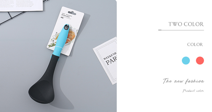 Heat-Resistant Nylon Ladle (Blue/Red)